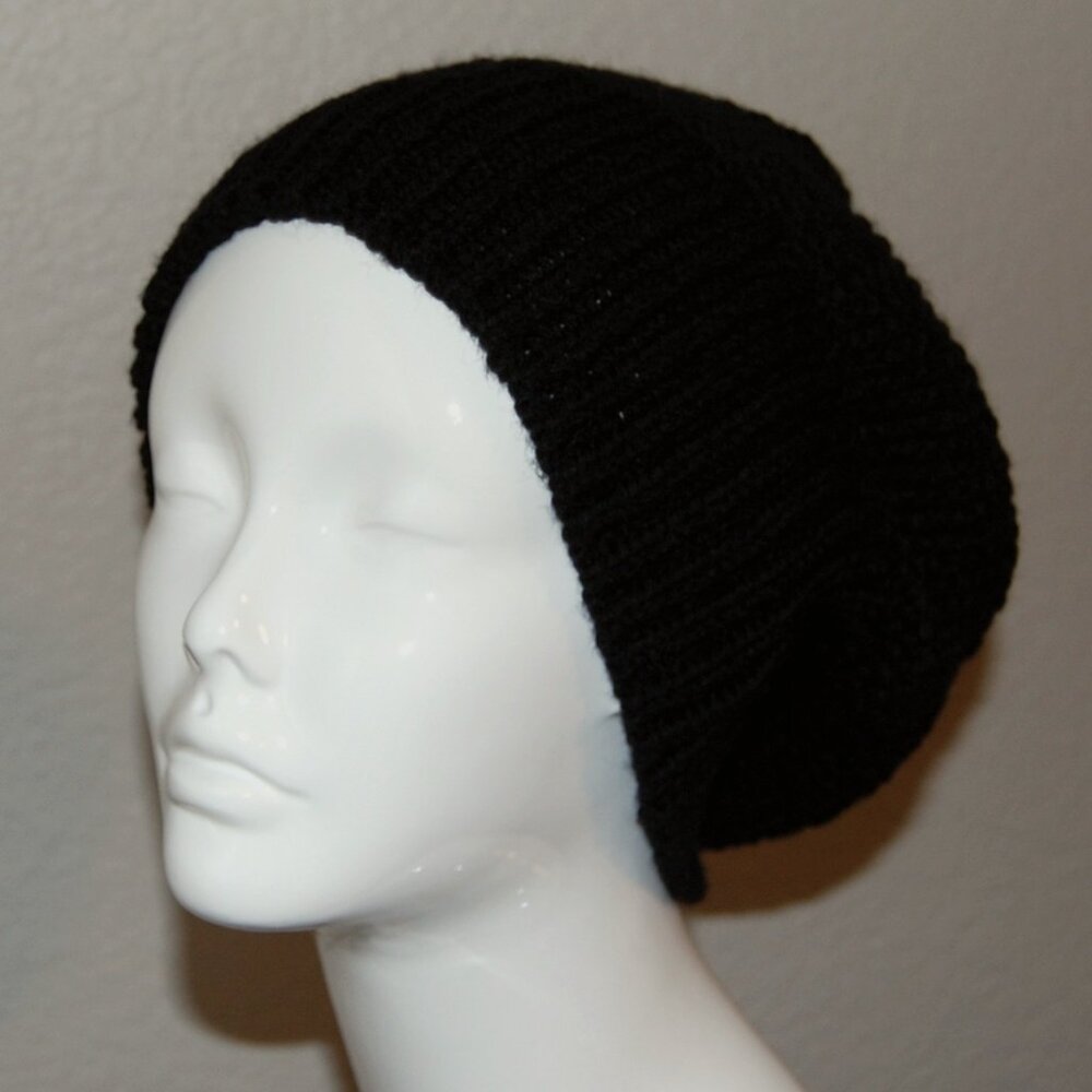 NEW Handmade Black Beret Hat, Women Size M/L - Picture 8 of 9